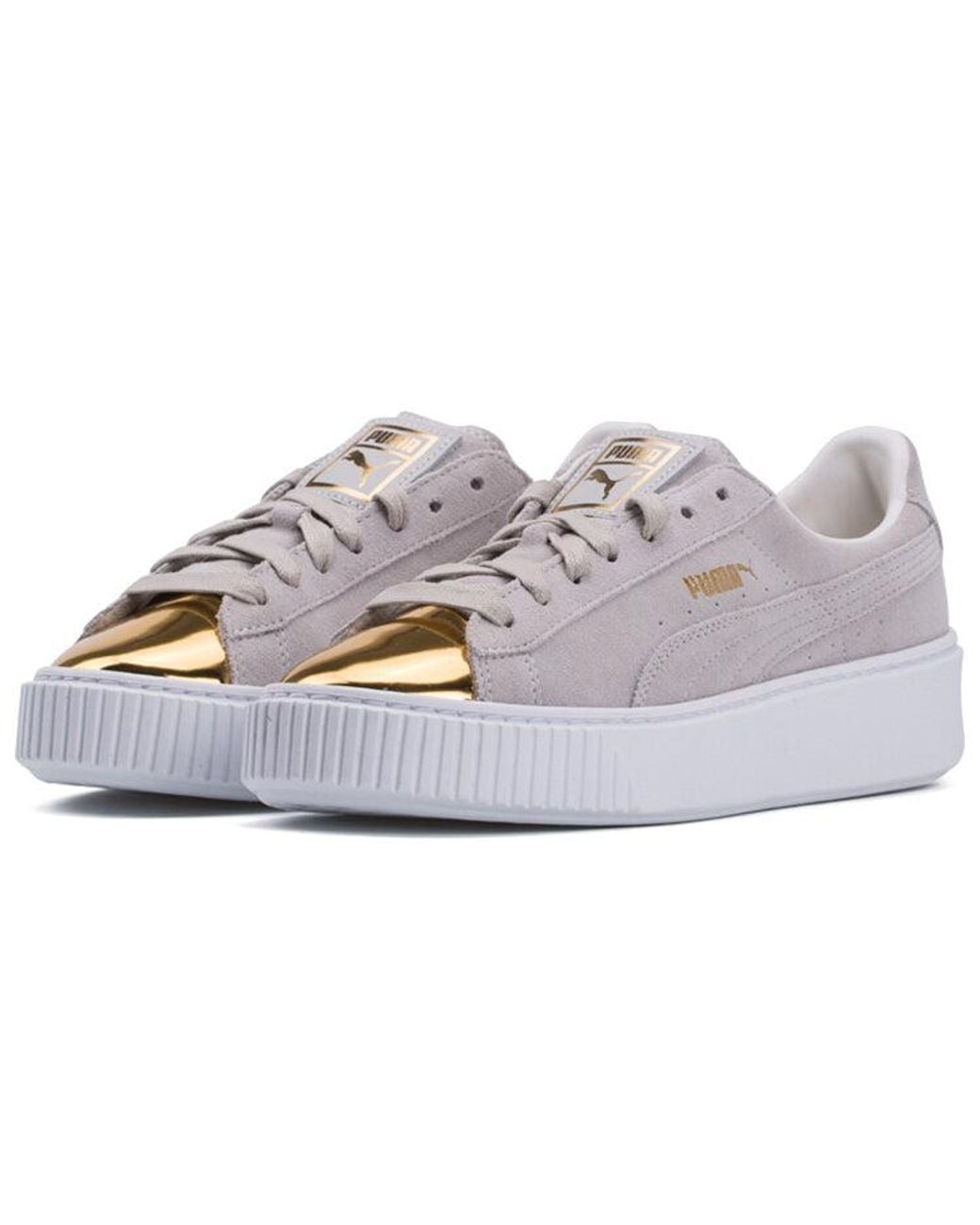PUMA White (Wmns) Suede Platform
