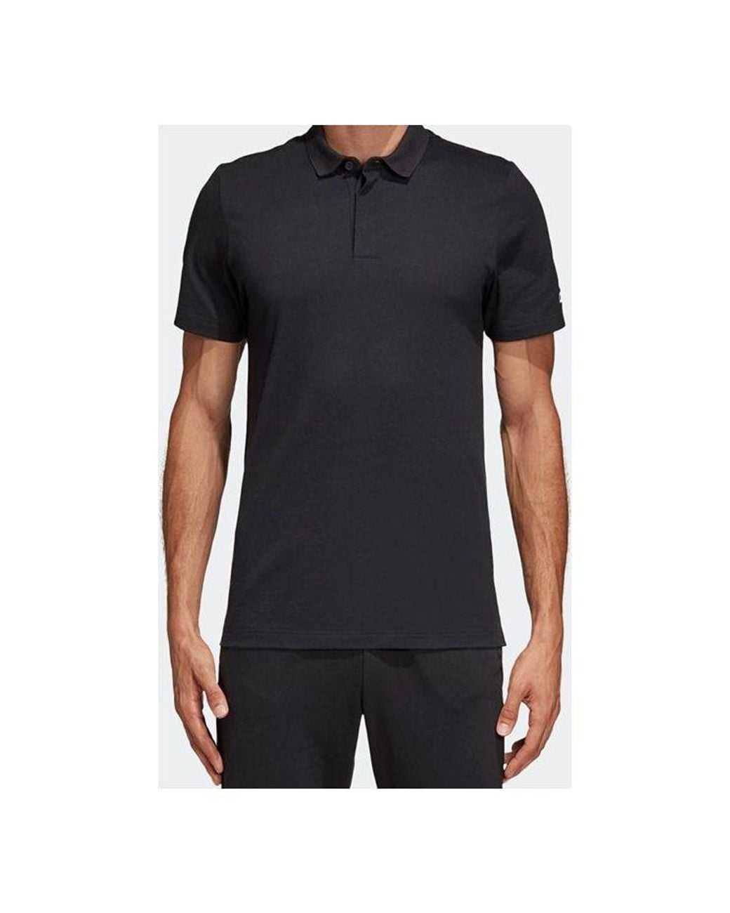 Adidas Black Mh Plain Casual Sports Short Sleeve Polo Shirt for men