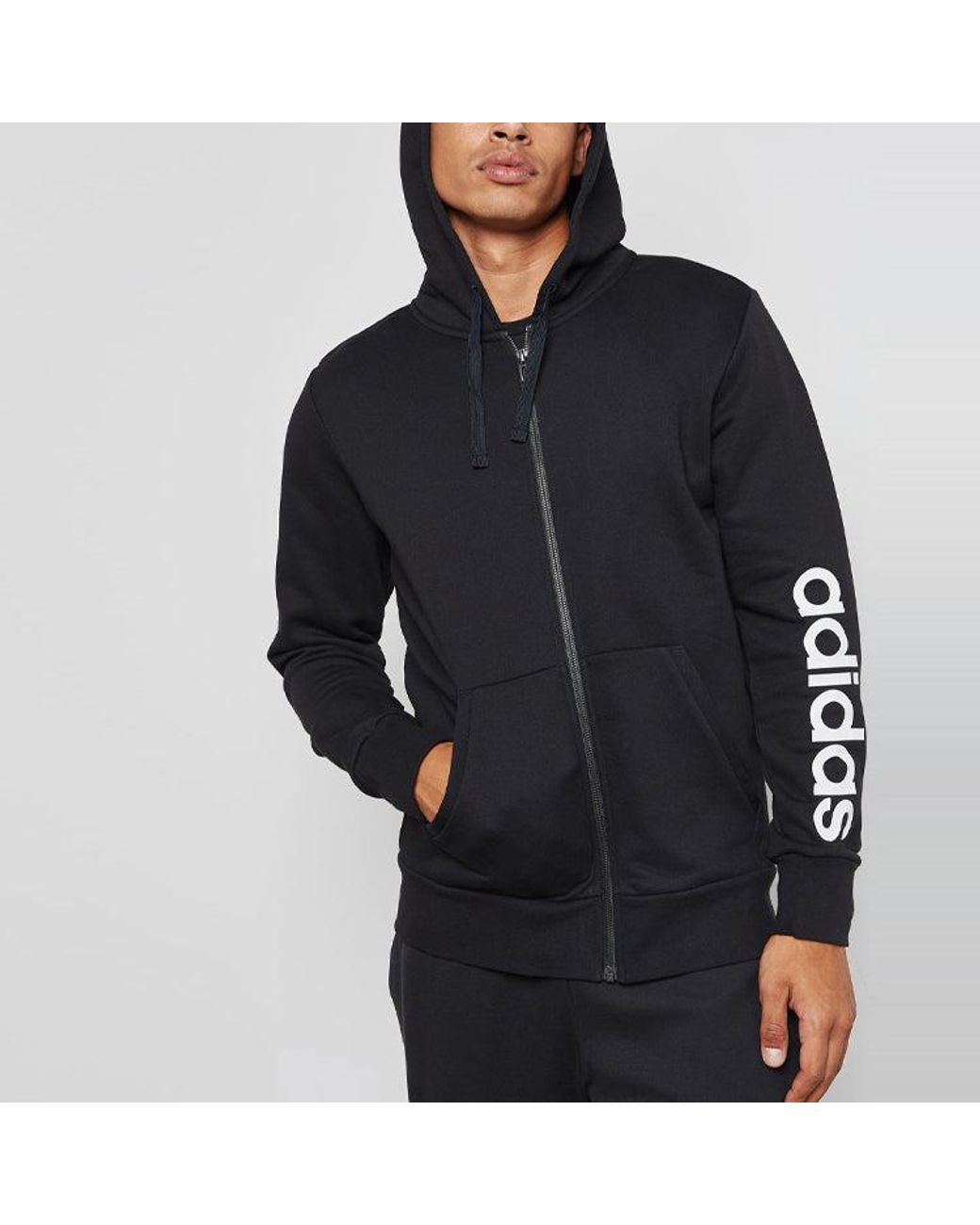Adidas Black Linear Hoodie for men