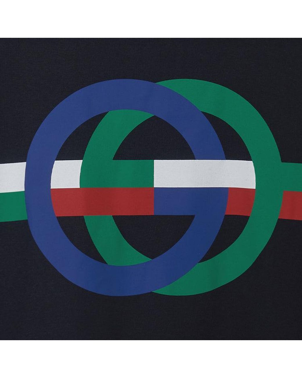 Gucci Black Round Gg Print Cotton T-Shirt for men