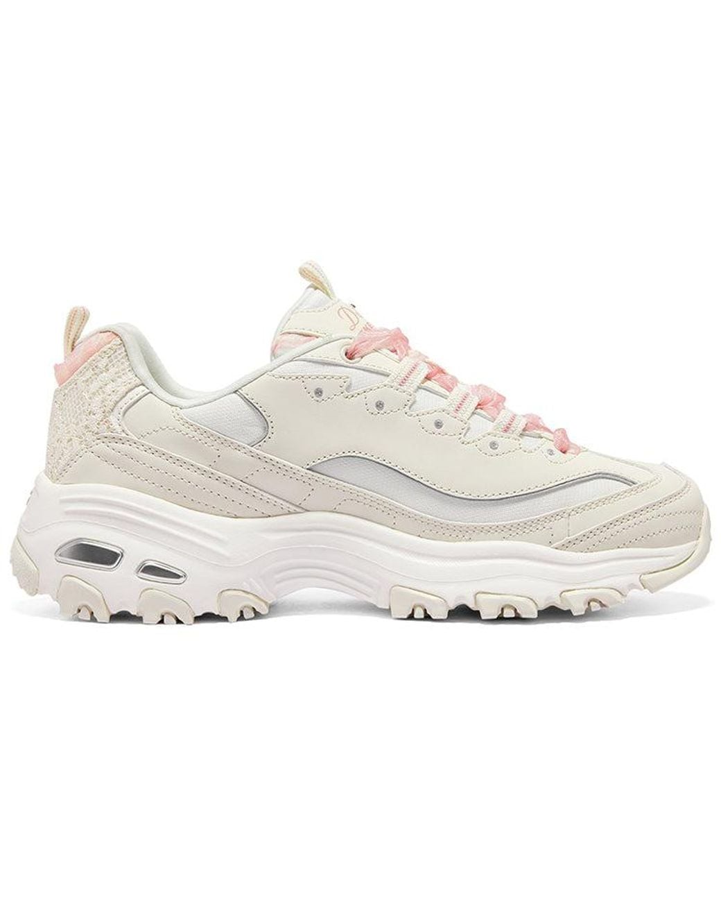 Skechers White (Wmns) D'Lites 1.0 Sneakers