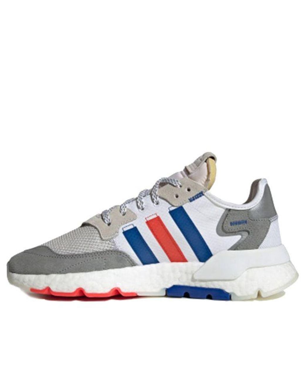 adidas Nite jogger 'cloud White/power Blue/bright Red' for Men | Lyst