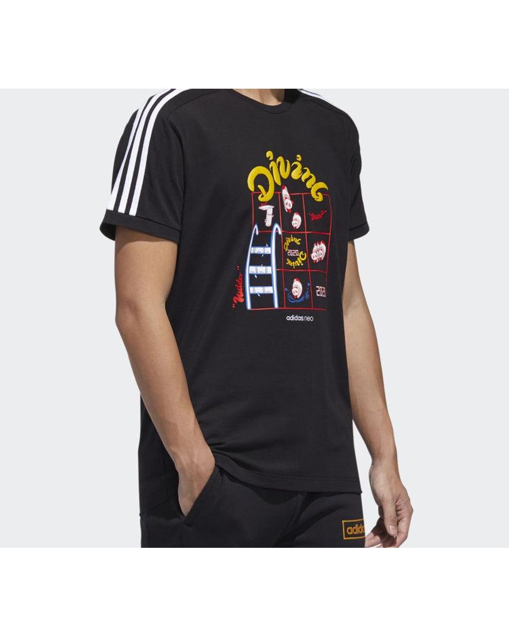 Adidas Black Neo Sports Short Sleeve T-Shirt for men