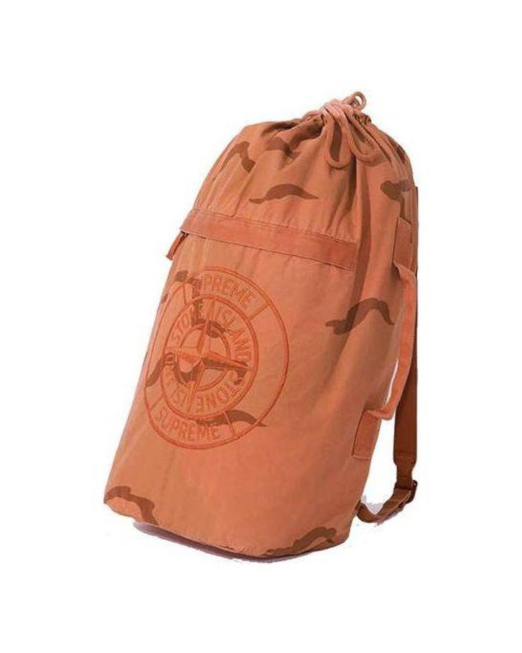 Supreme Brown X Stone Island Brushed Cotton Backpack for men