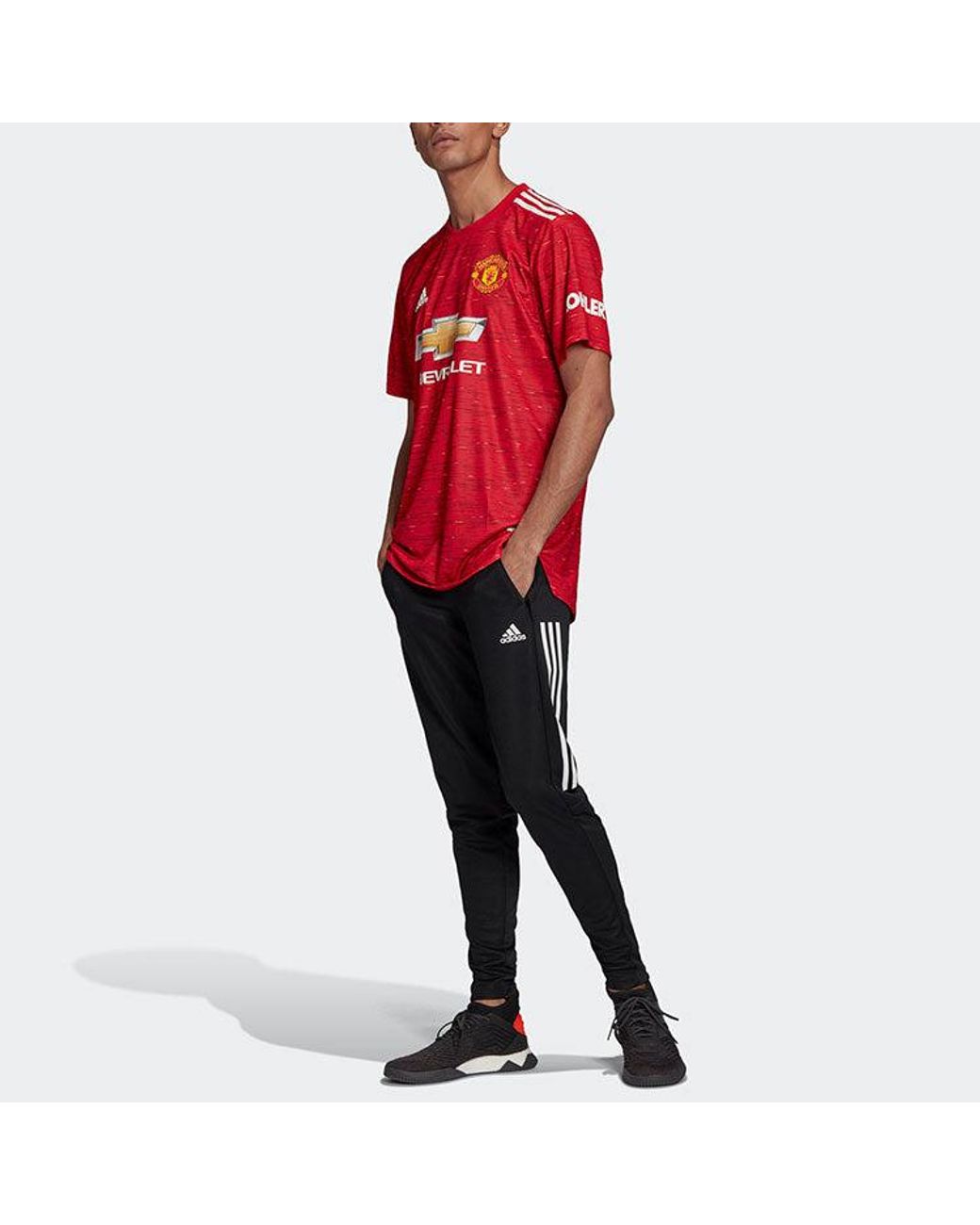 Adidas Red Au Player Edition 20-21 Season Manchester United Home Sports Jersey for men