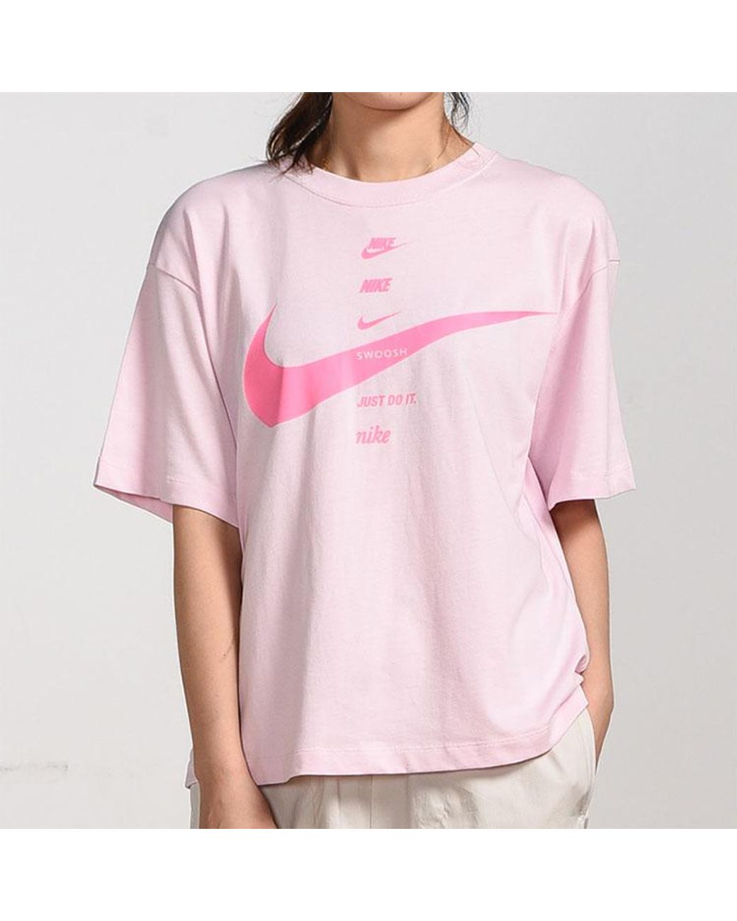 Nike Pink (Wmns) Sportswear Short Sleeve Crop Tee