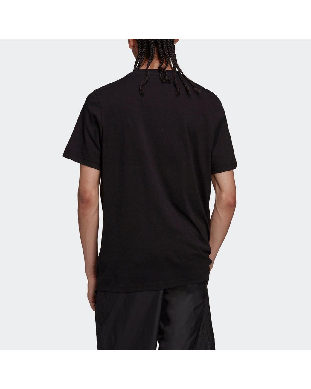 Adidas Black Originals Trefoil C Tee1 Large Logo Round Neck Casual Short Sleeve T-Shirt for men