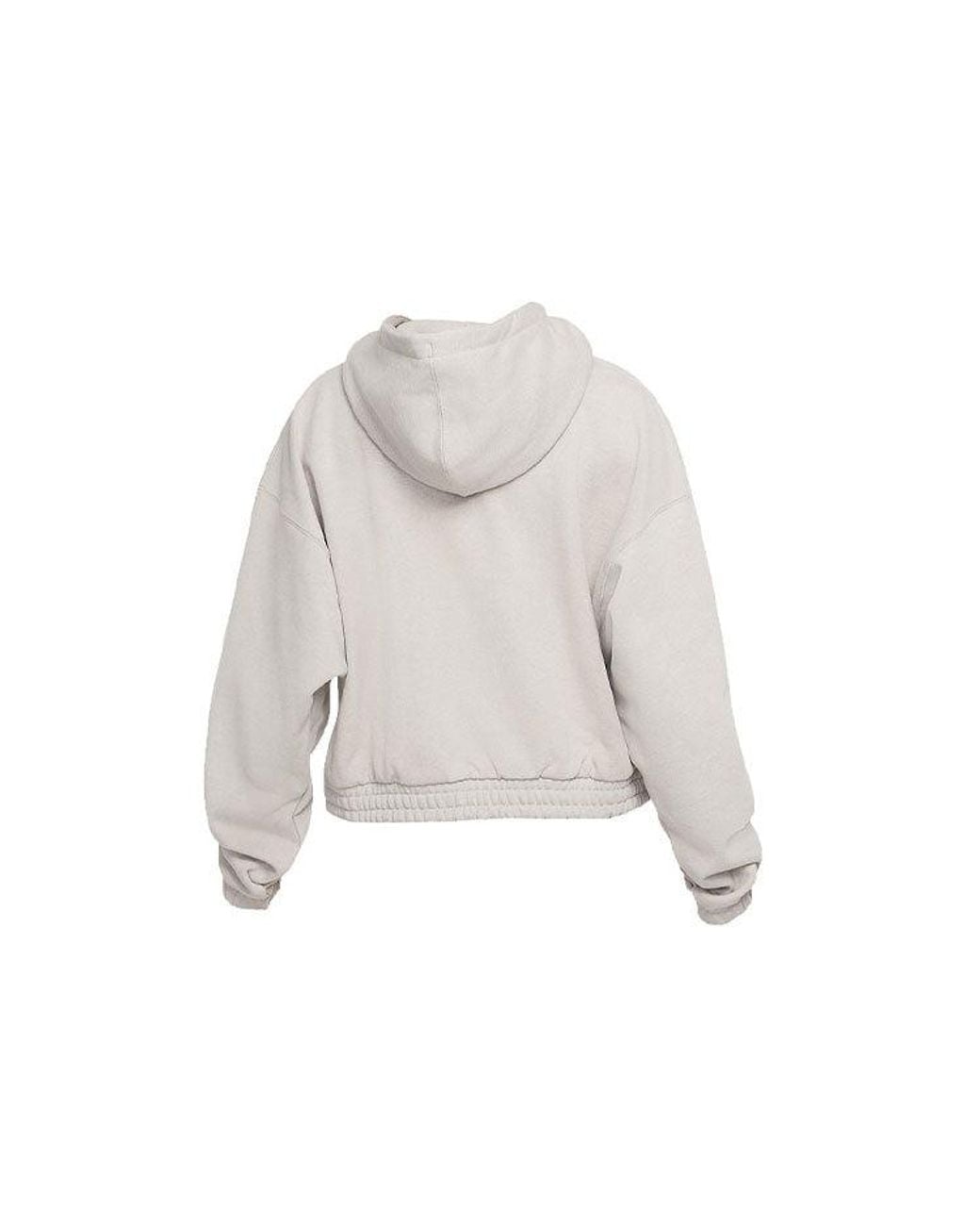 Nike Gray (Wmns) Casual Sports Knit Loose Hoodie Short Coconut Milk