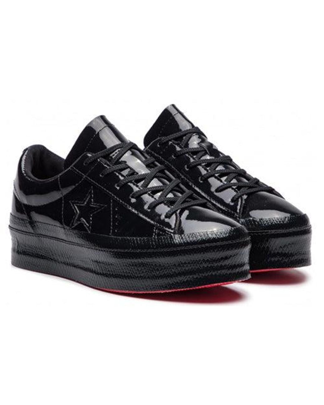 Converse Black (Wmns) One Star Platform Ox 'Patent'