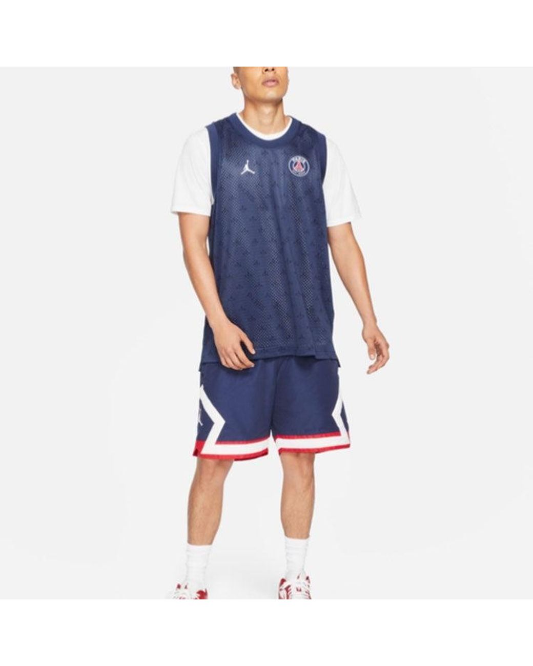Nike Blue Loose Breathable Stripe Shorts for men
