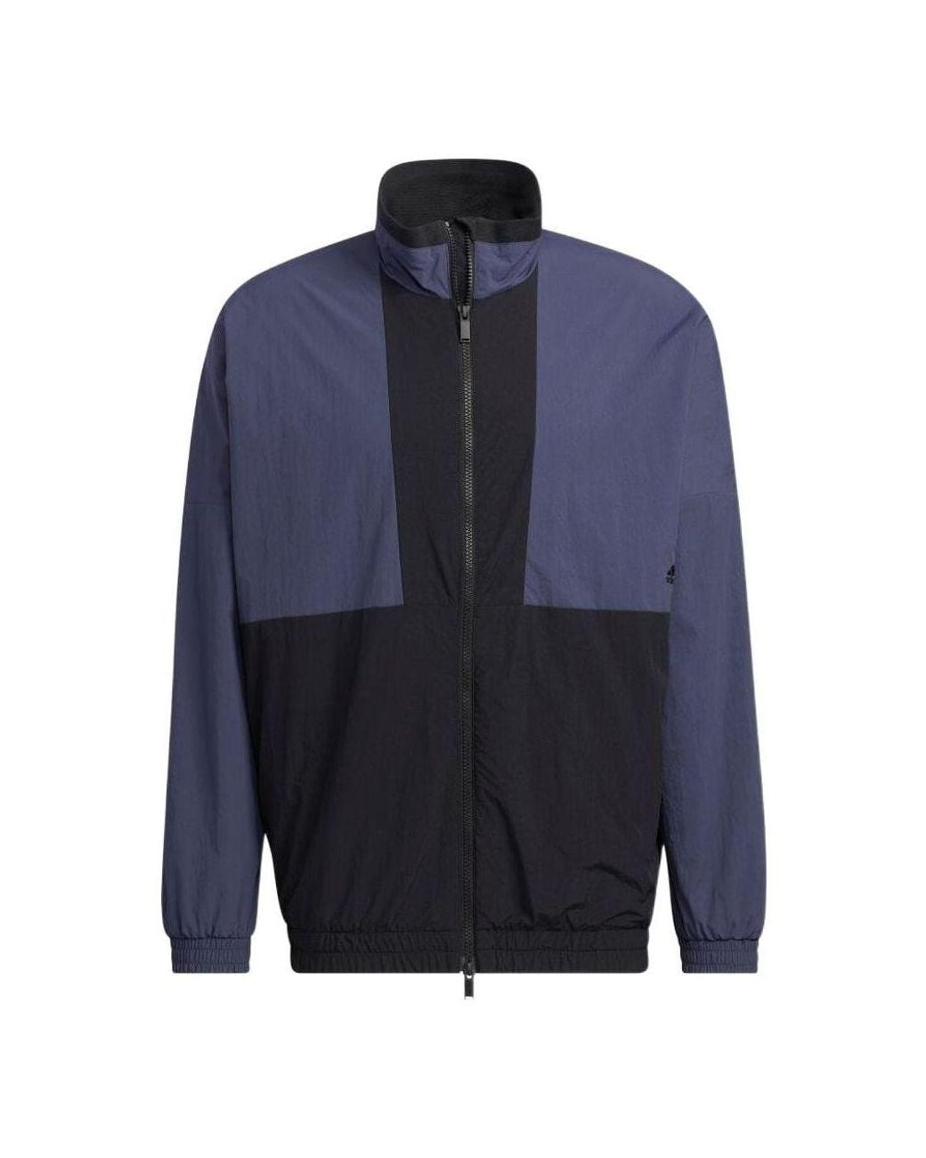 Adidas Blue Colorblock Alphabet Printing Woven Long Sleeves Jacket for men