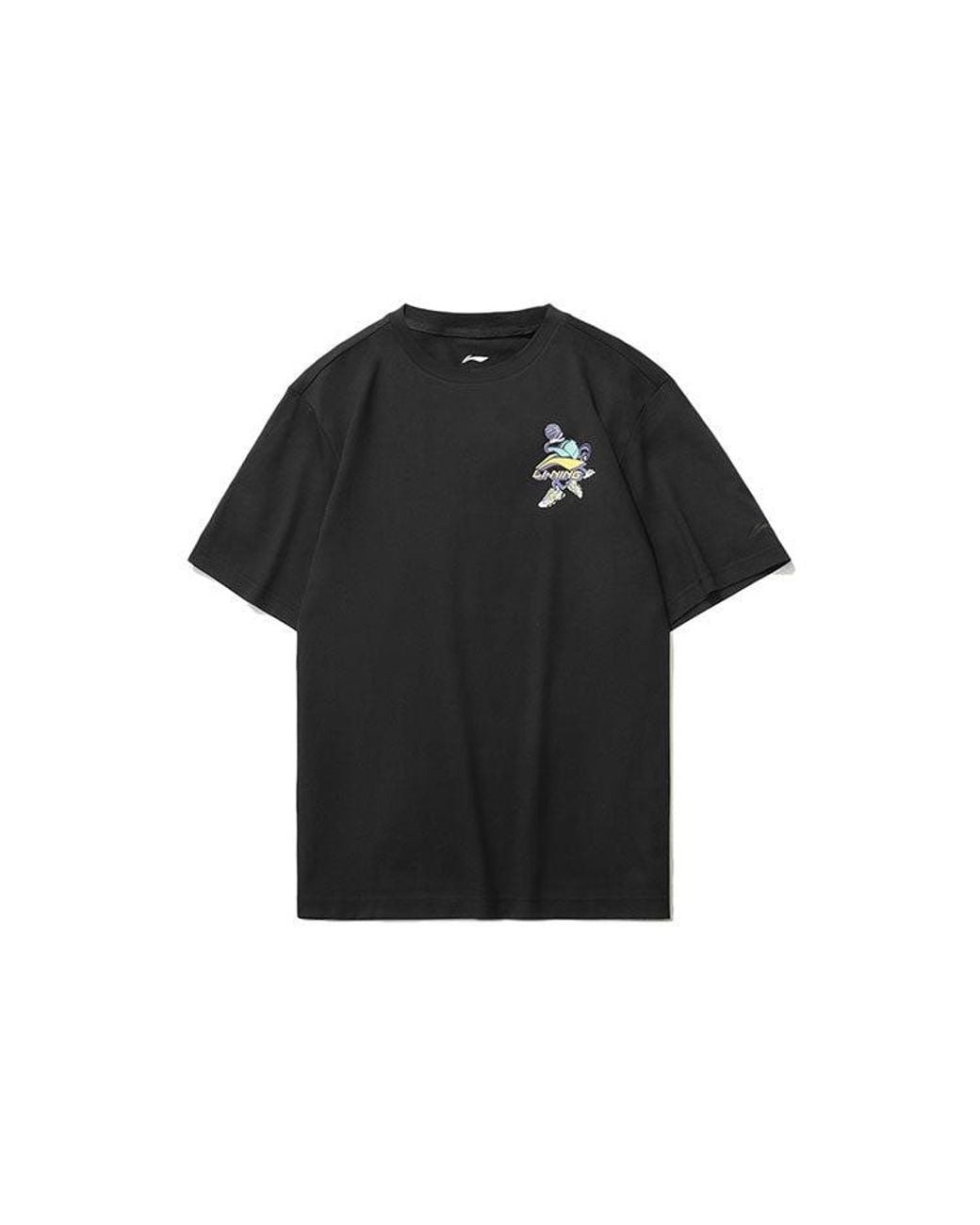 Li-ning Black Graphic Loose Fit T-Shirt for men