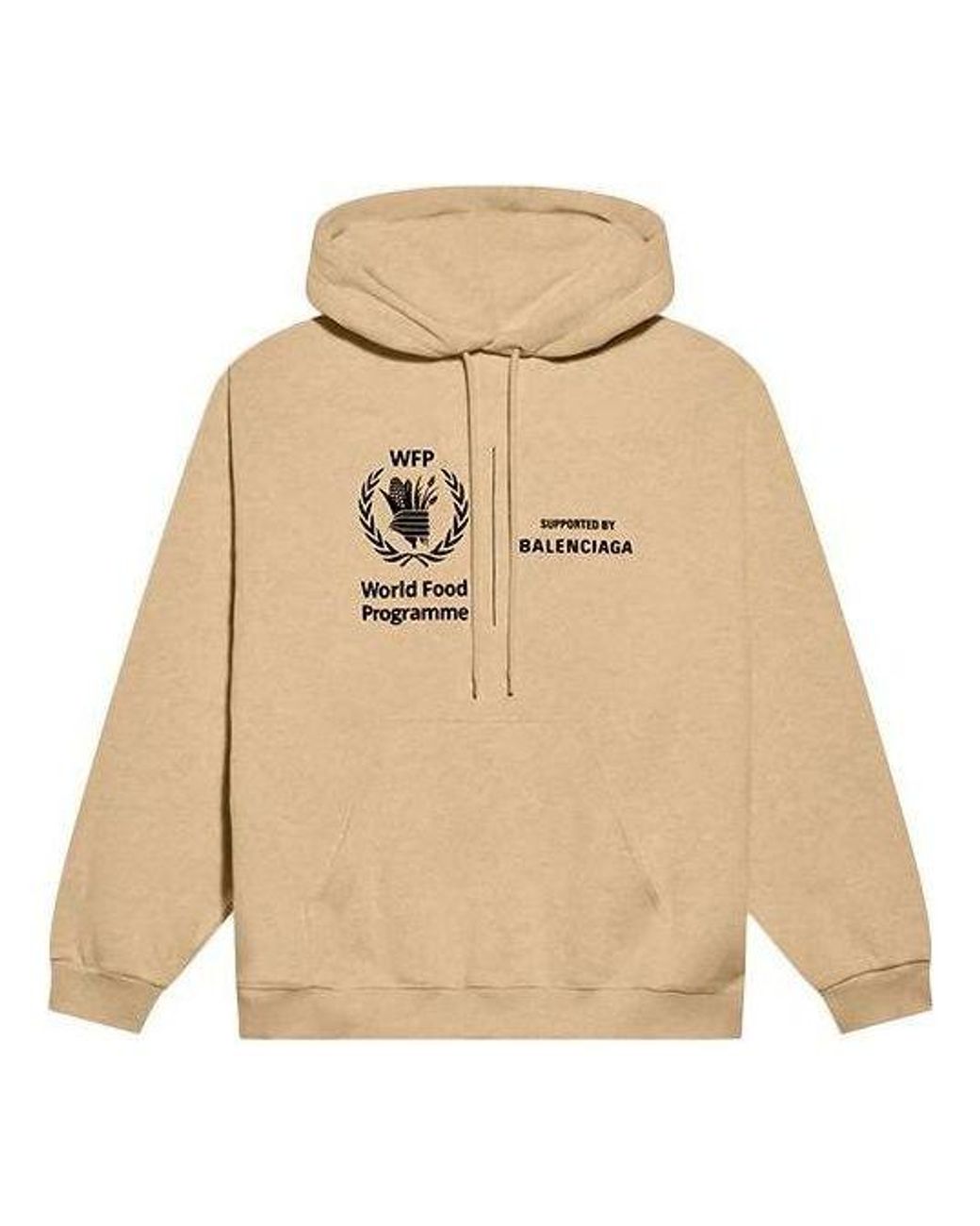 Balenciaga Natural X World Food Programme Medium Fit Hoodie for men