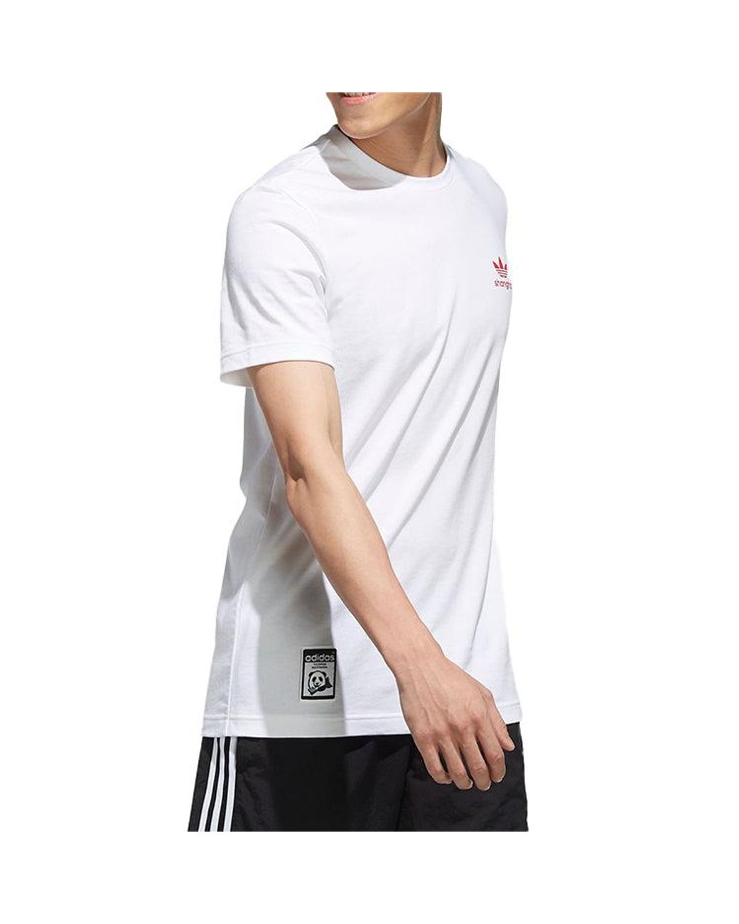 Adidas White Originals Key City Shanga Casual Sports Round Neck Short Sleeve for men