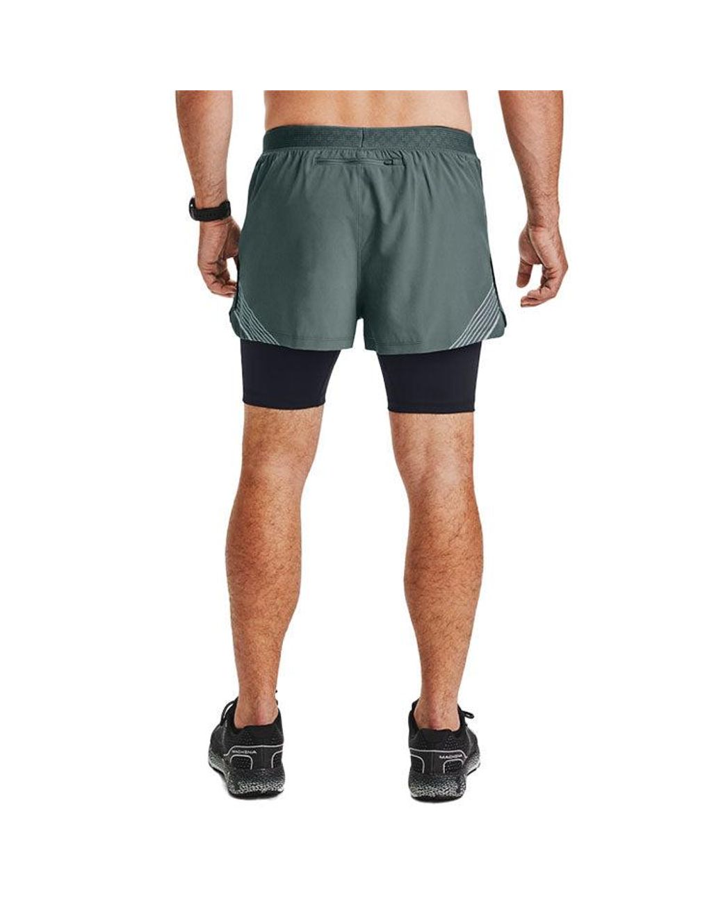 Under Armour Gray Rush 2-In-1 Running Shorts for men