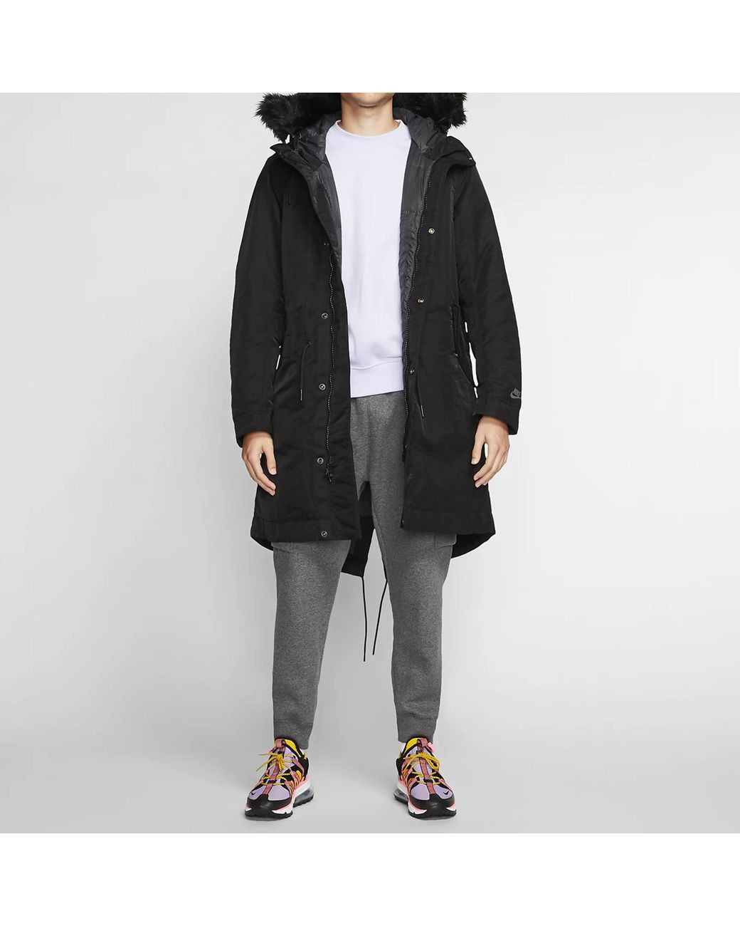 Nike Black Sportswear Down Fill Stay Warm Hooded Down Coat for men