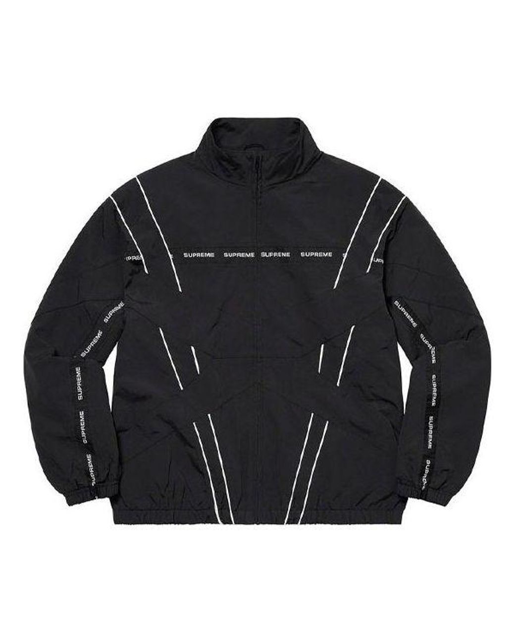 Supreme Cross Paneled Track Jacket in Black for Men | Lyst UK