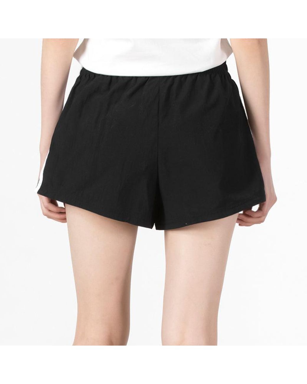 Adidas Black (Wmns) Essentials 3-Stripes Woven Shorts Loose Fit