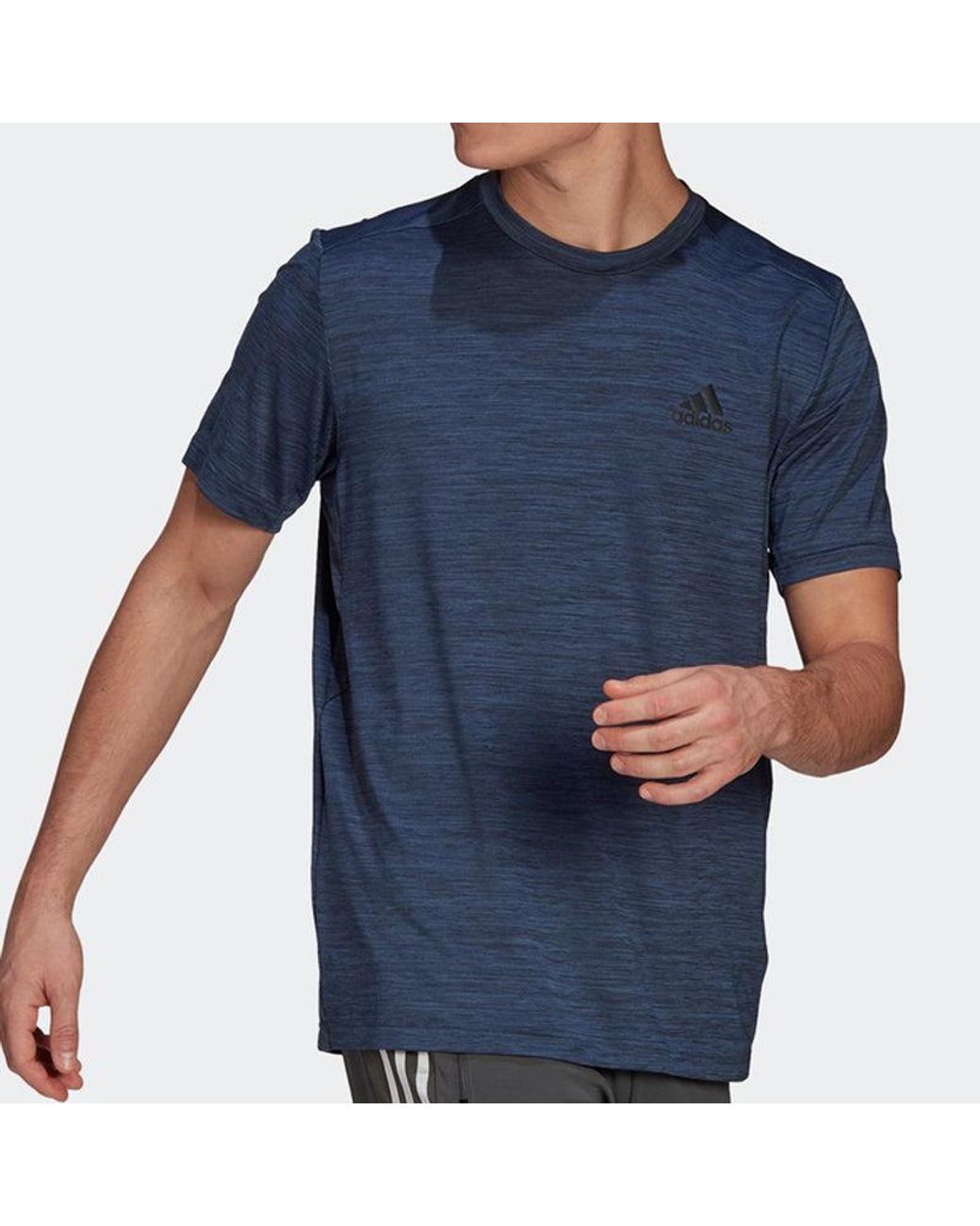 Adidas Blue M Ht El Tee Casual Sports Breathable Quick Dry Short Sleeve for men