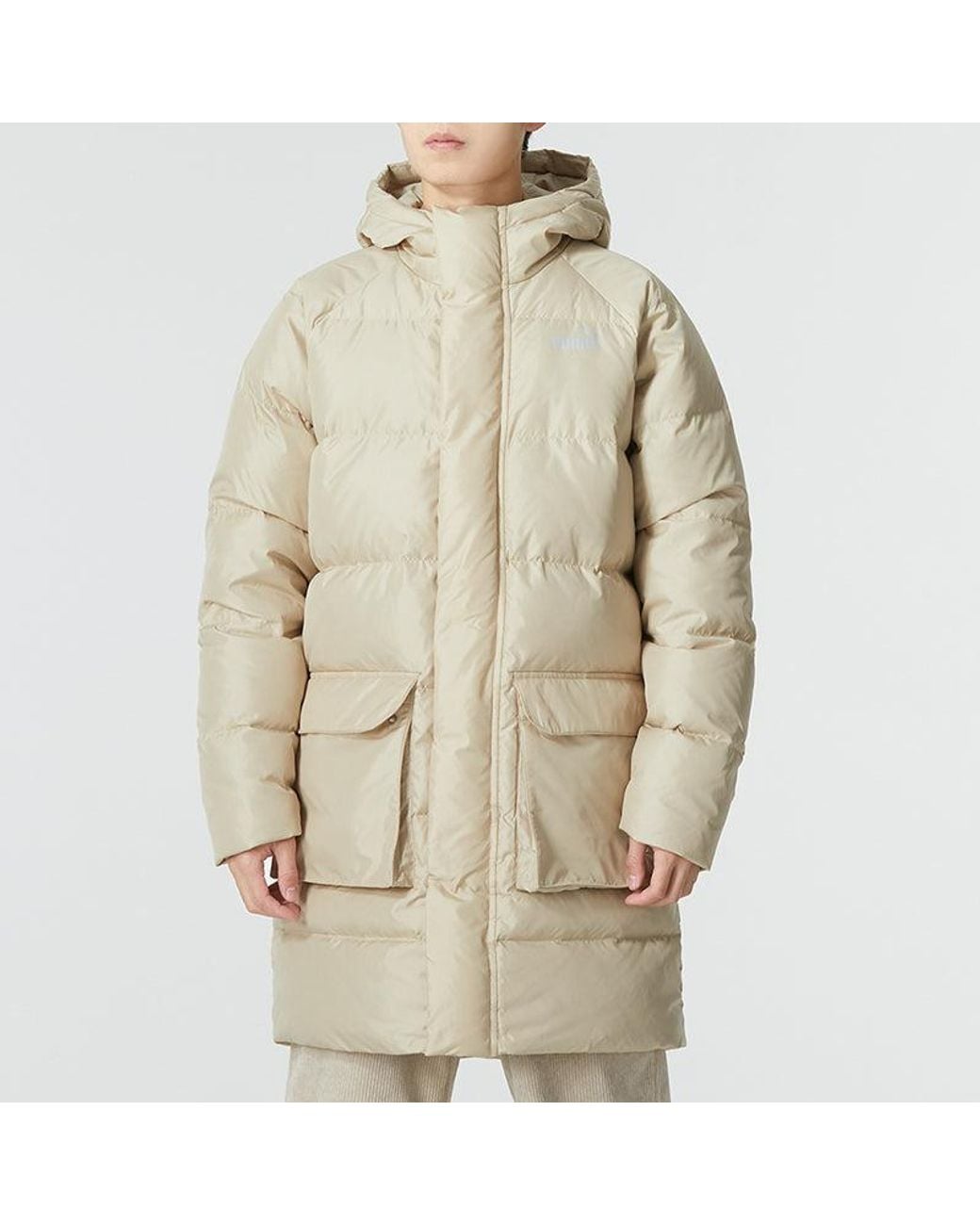 PUMA White Das Long Down Jacket for men