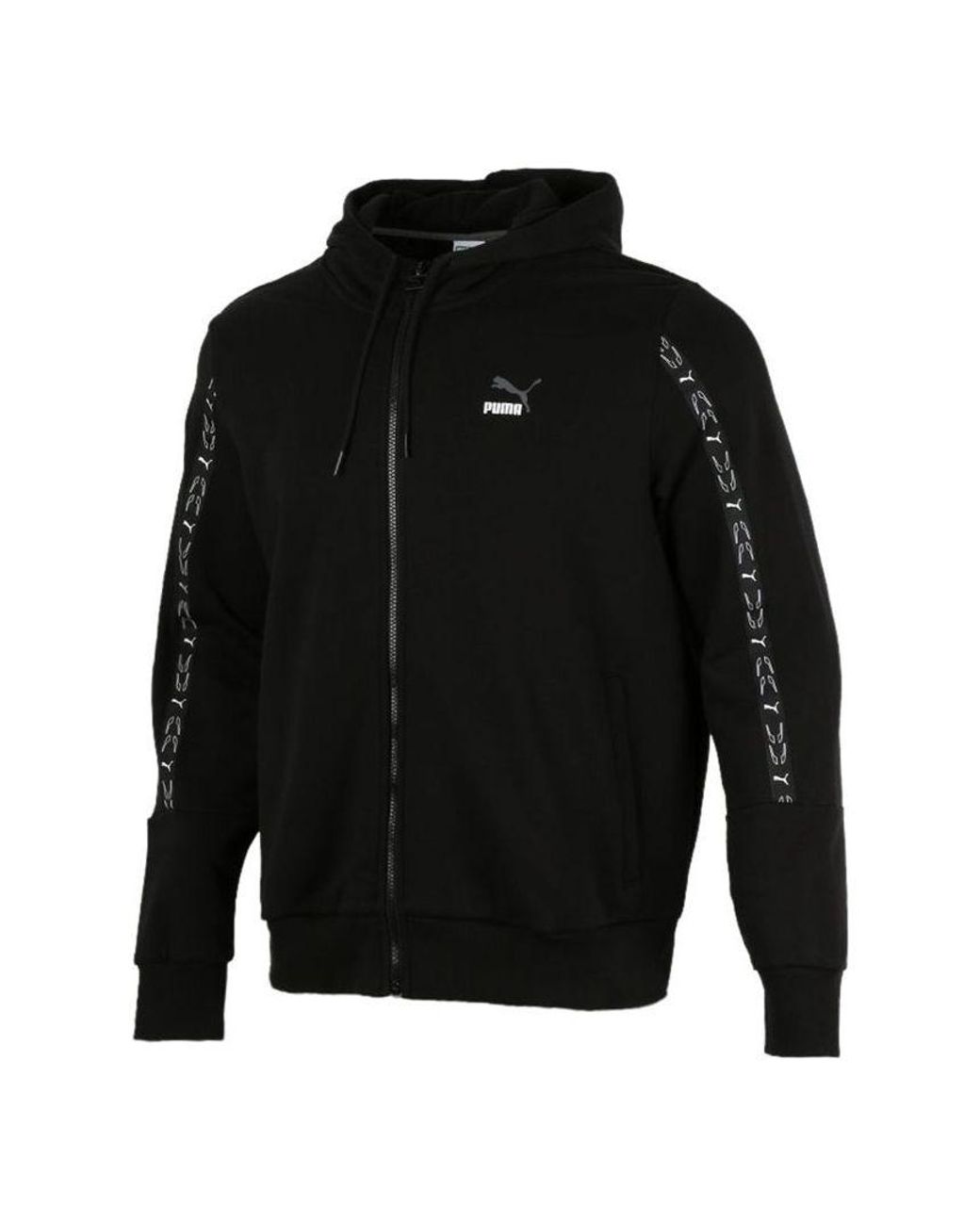 PUMA Black Elevate Hooded Full-Zip Jacket for men