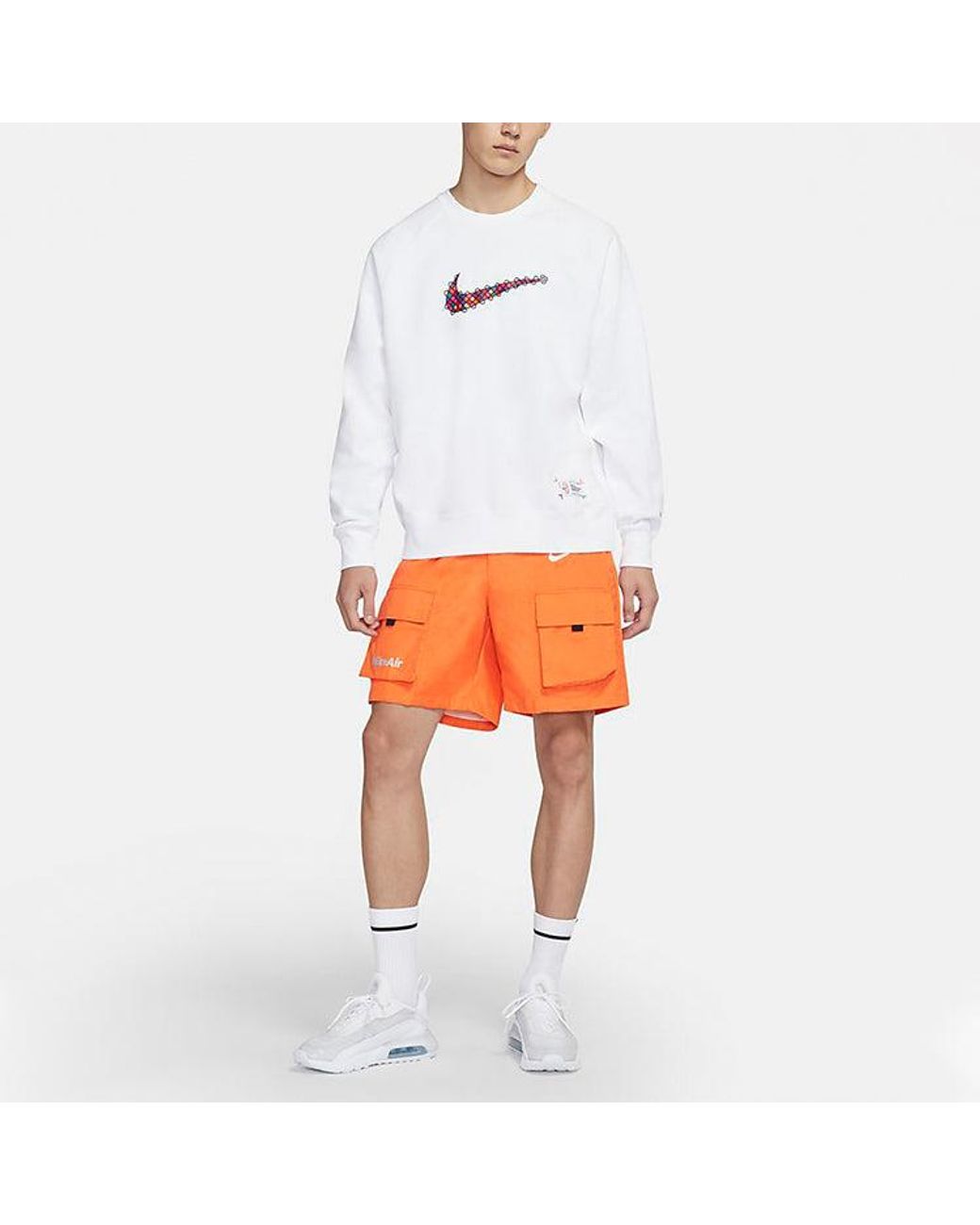 Nike White Sportswear Casual Sports Crew-Neck for men