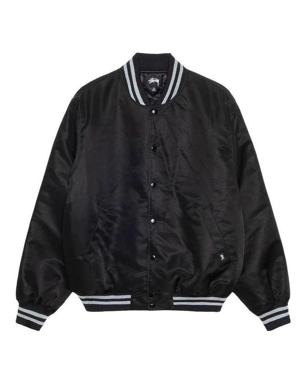 Stussy Black Sequins Satin Jacket for men