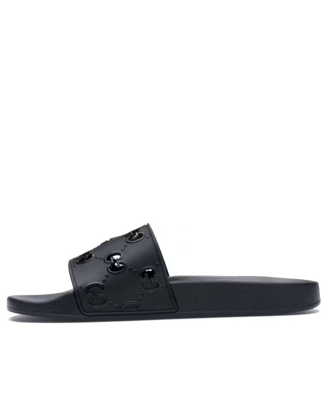 Gucci Blue Rubber Gg Slide for men