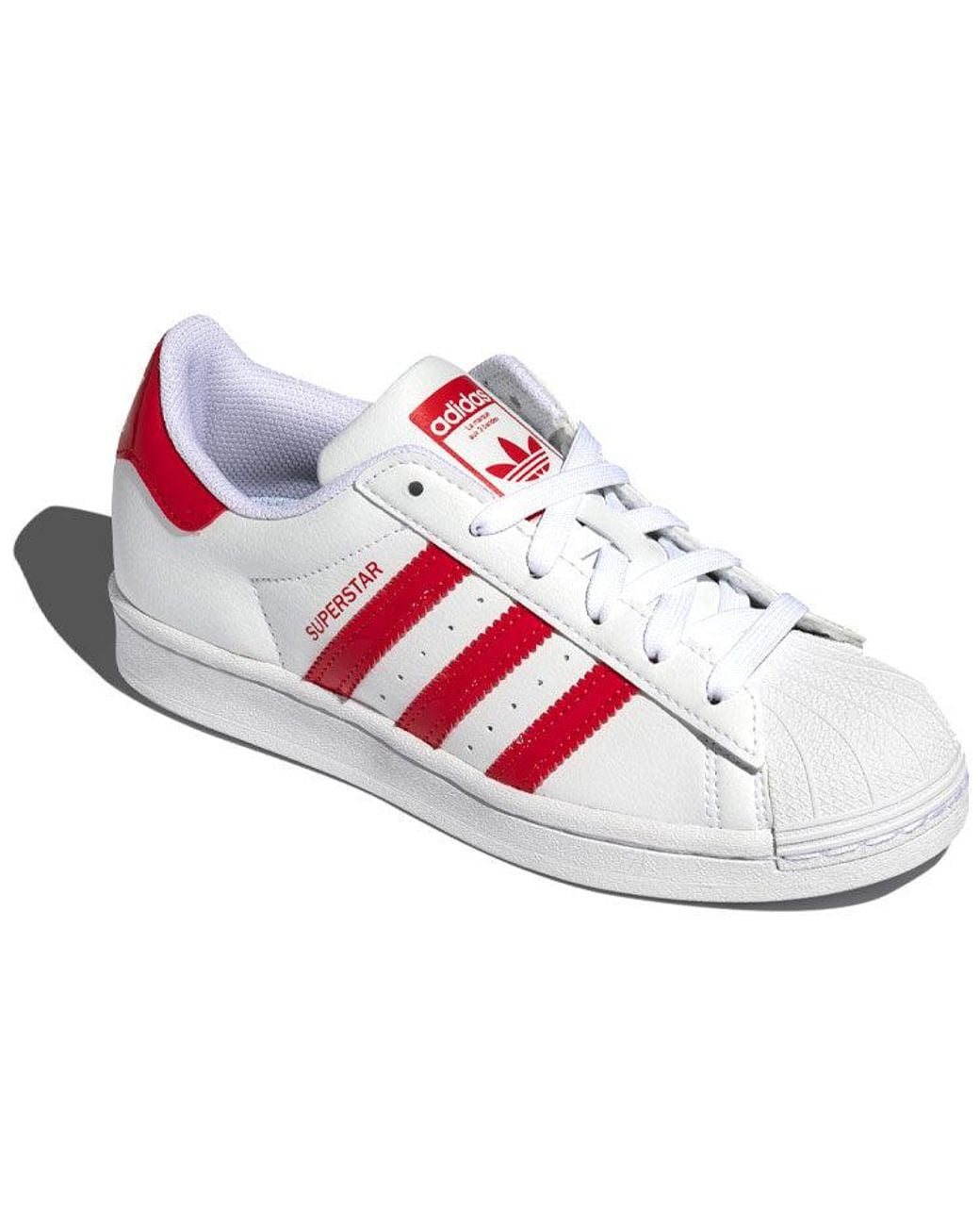 Adidas White (Wmns) Superstar Scarlet'