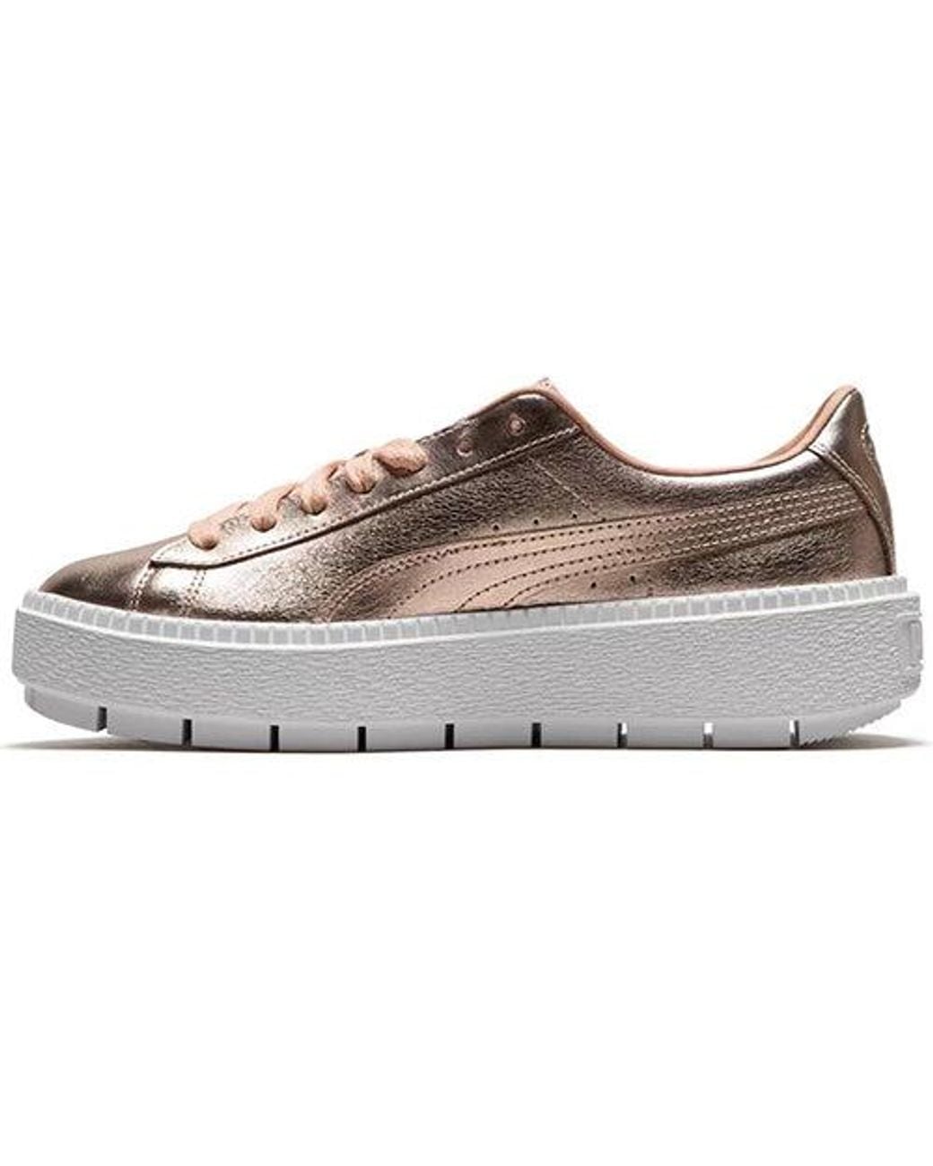 PUMA Orange (Wmns) Basket Platform Trace Luxe 'Dusty Coral'