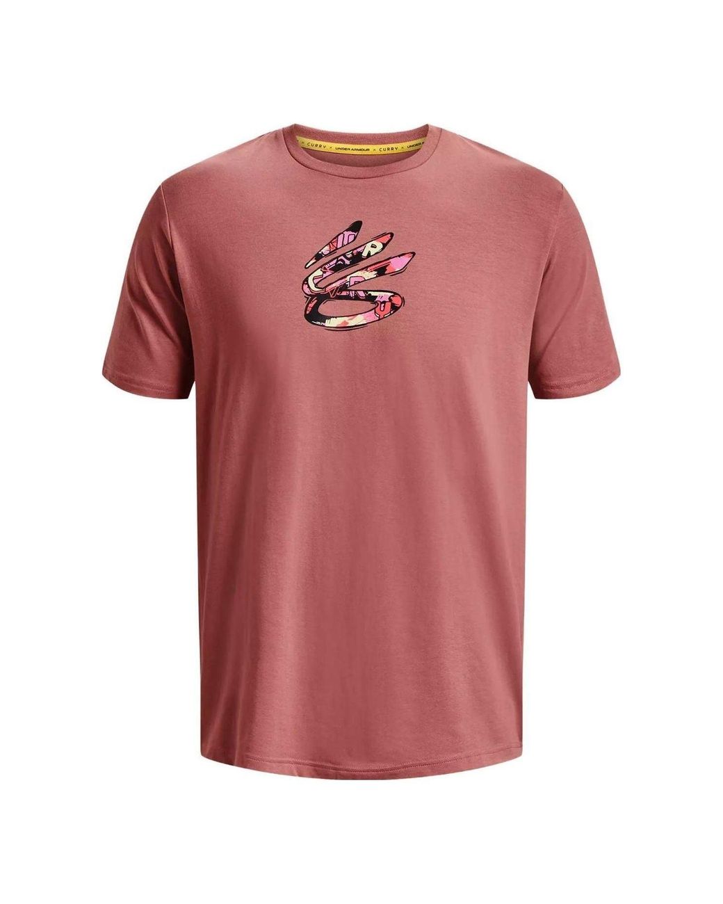 Under Armour Pink Curry Comic Fill Short Sleeve T-Shirt Fusion' for men