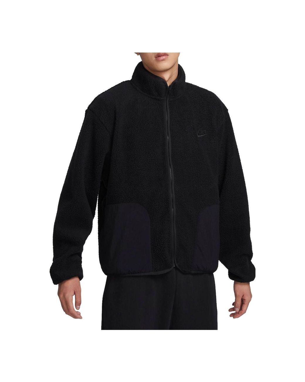 Black fleece jacket nike sale