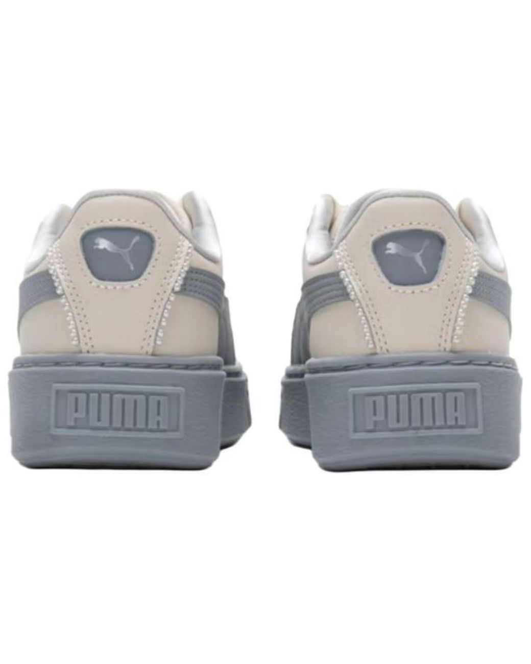 PUMA White (Wmns) Basket Platform Shoes 'Pearl'