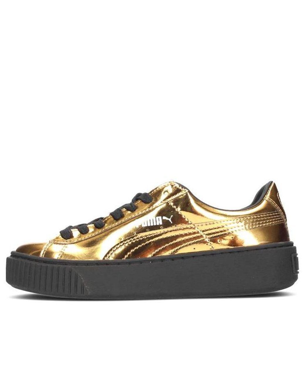 PUMA Brown (Wmns) Basket Platform 'Metallic'