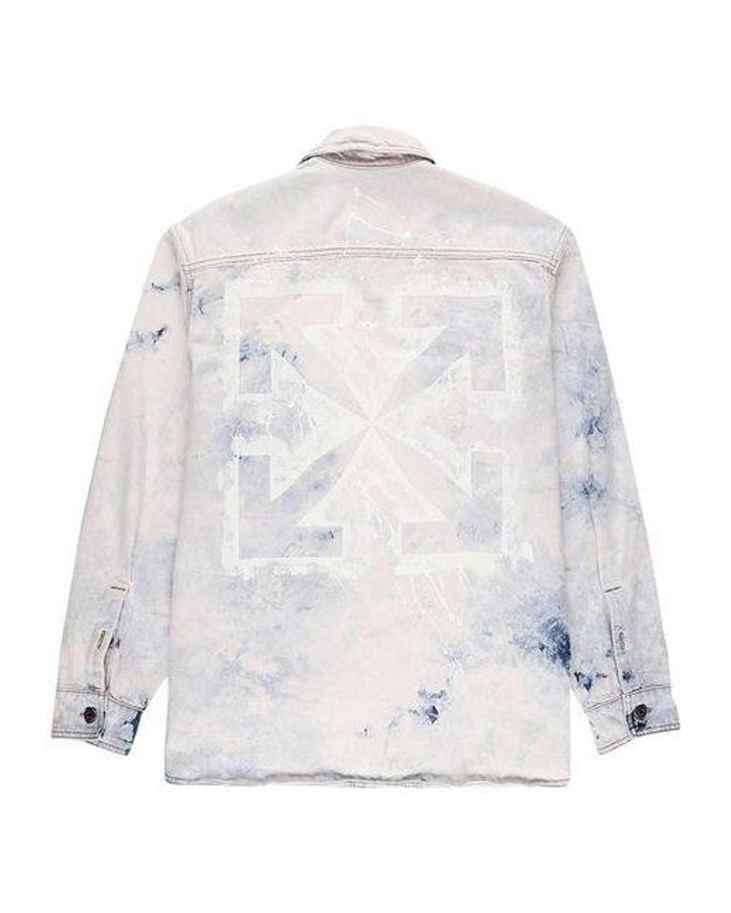 Off-White c/o Virgil Abloh White Colour Colour Rendering Ink Lapel Loose Denim Jacket for men