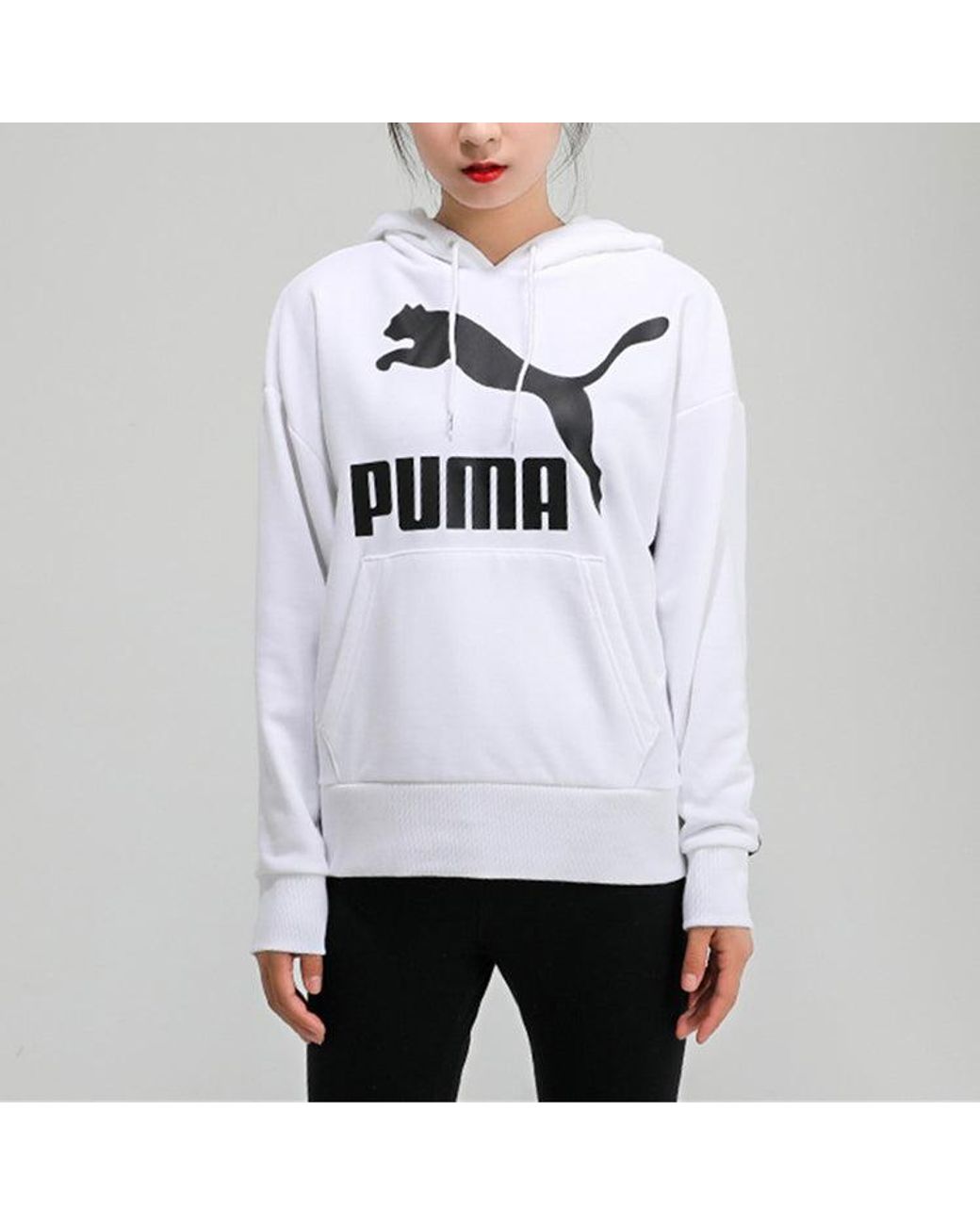 PUMA Gray (Wmns) Classics Logo Hoodie
