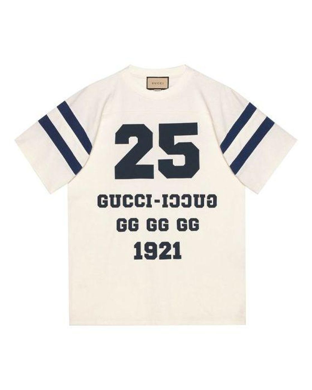 Gucci Blue Ss21 Alphabet Pattern Loose Short Sleeve T-Shirt for men