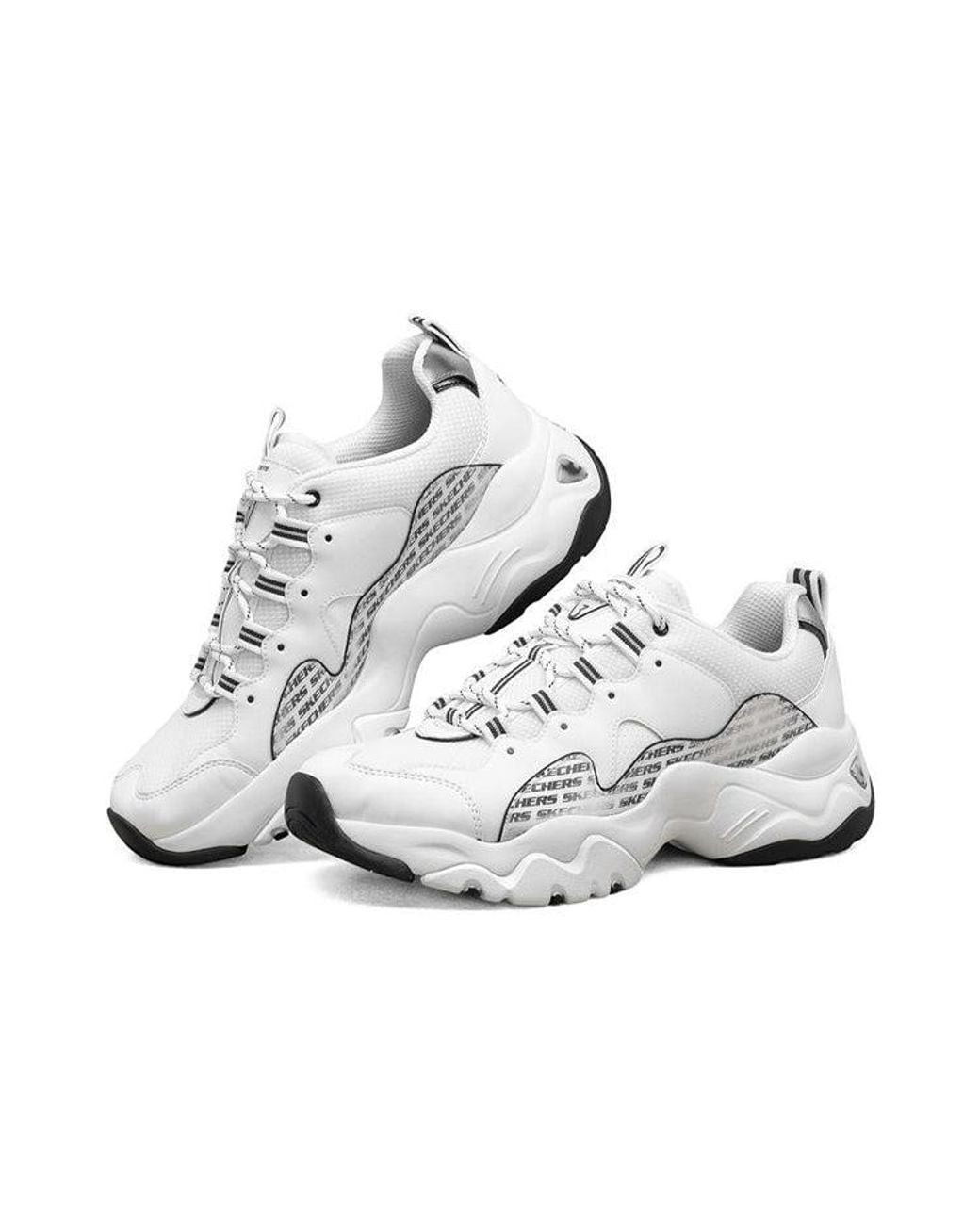 Skechers White D Lites 3.0 Low-Top Running Shoes for men
