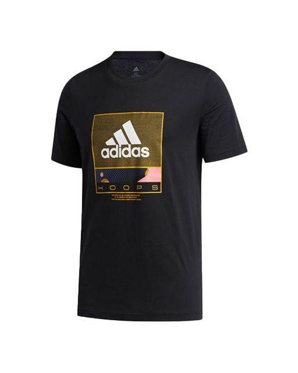 Adidas Black Basketball Sports Round Neck Short Sleeve for men
