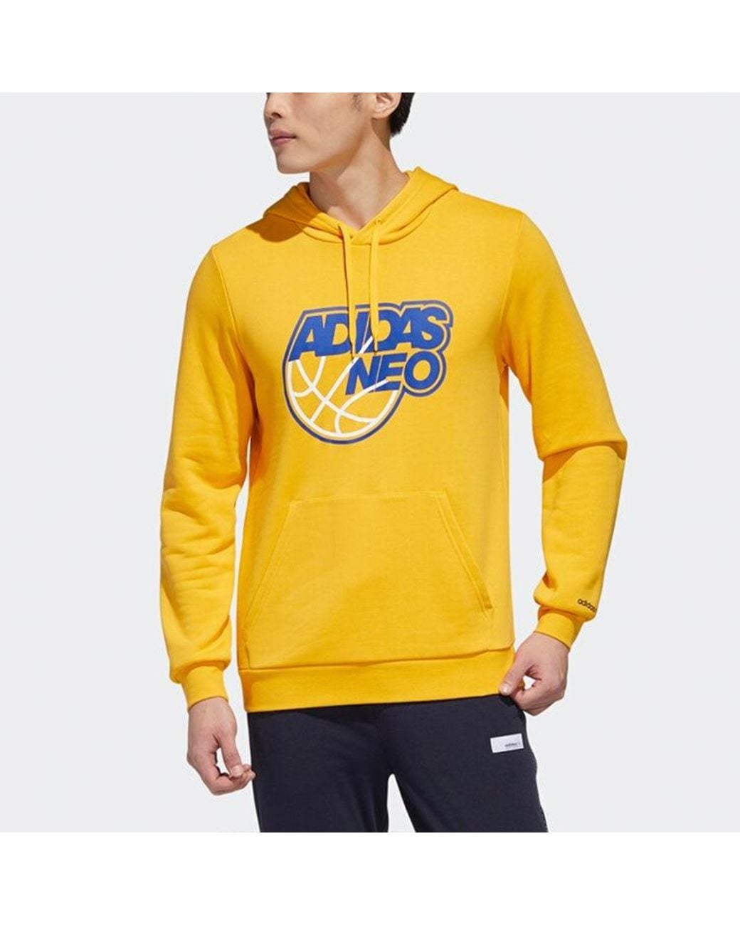 Adidas Yellow Neo Basketball Training Sports Pullover for men
