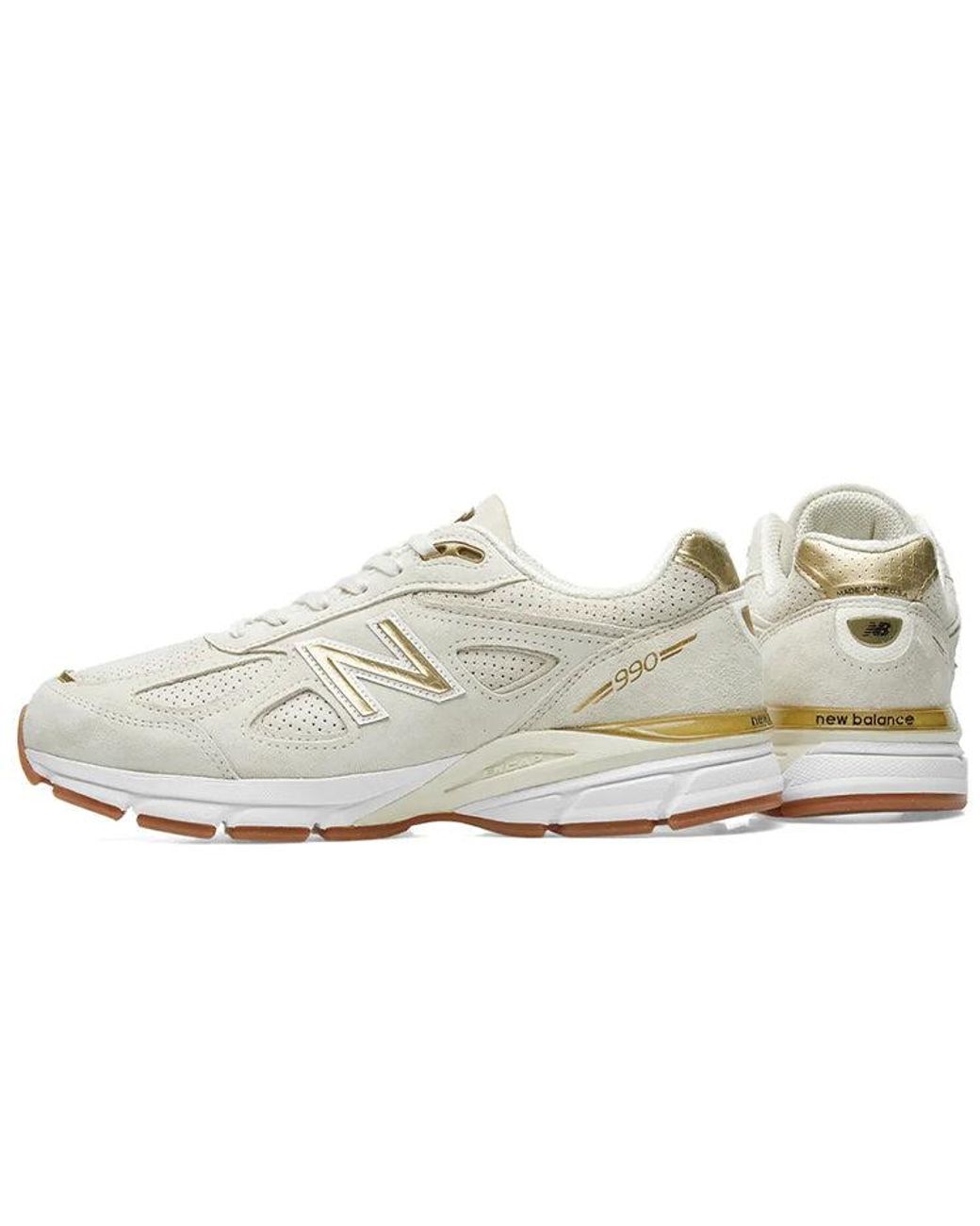New Balance White 990v4 Made In Usa for men