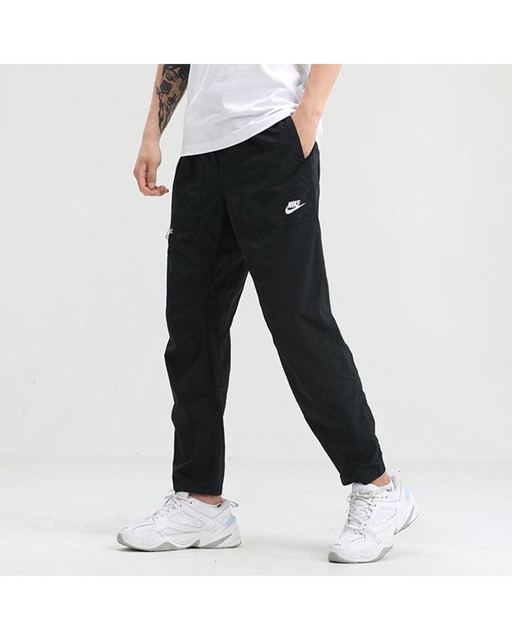 Nike Black Sportswear Woven Leisure Pants for men
