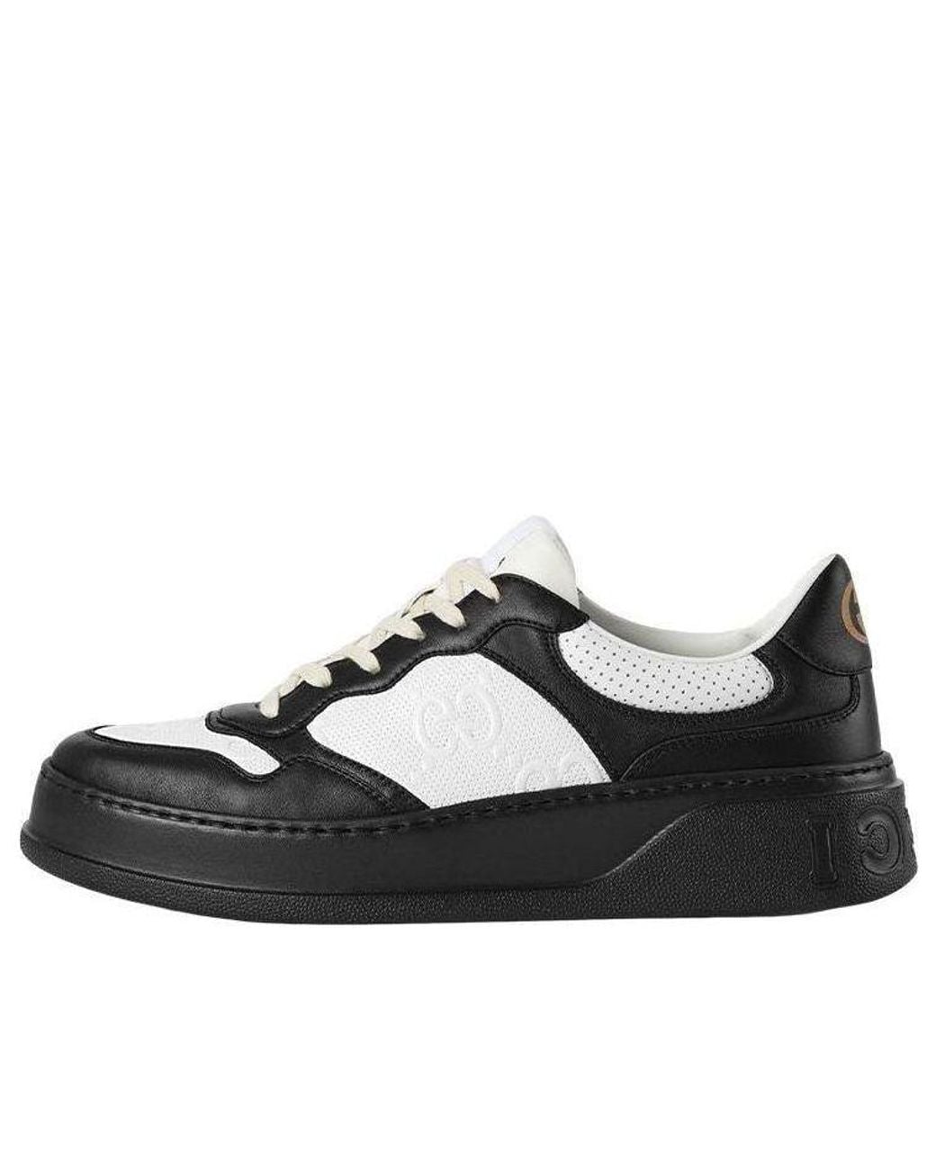 Gucci Black Gg Embossed Lace-Up Sneakers for men