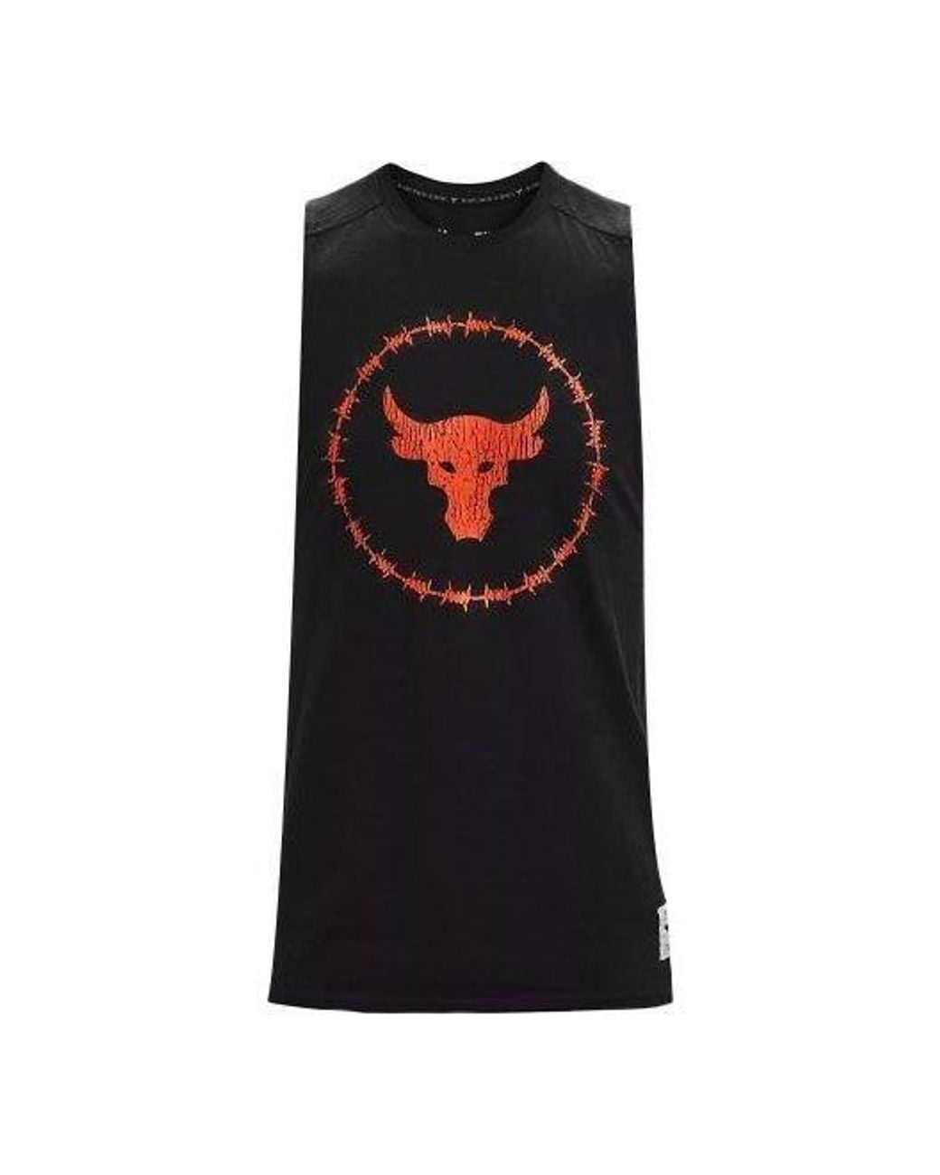 Under Armour Black Project Rock Charged Cotton Tank for men