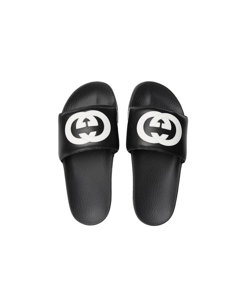 Gucci Black (Wmns) Interlock Double G Soft Sole Cozy Flat Heel Fashion Sandals