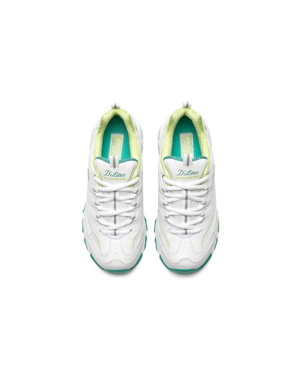 Skechers White (Wmns) D Lites 1.0 Low-Top Running Shoes