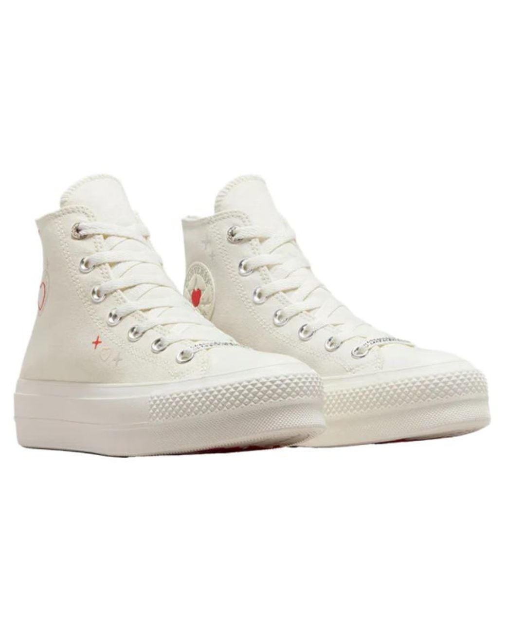 Converse White (Wmns) Chuck Taylor All Star Lift Platform Y2K Heart High Top Fever Dream'