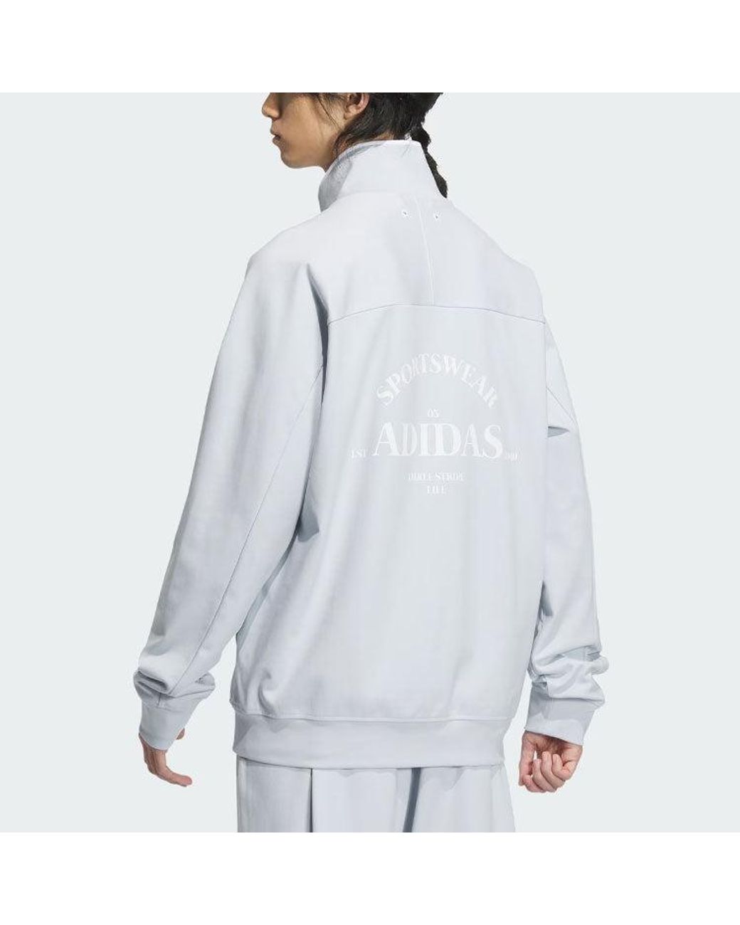 Adidas Blue Verbiage Knit Jacket Asia Sizing for men