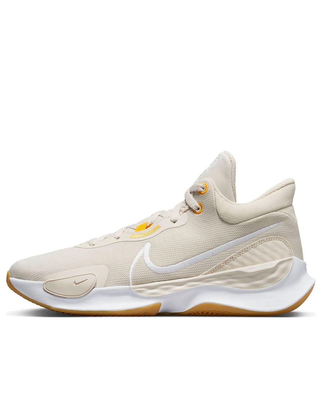 Nike White Elevate 3 Basketball Shoes for men