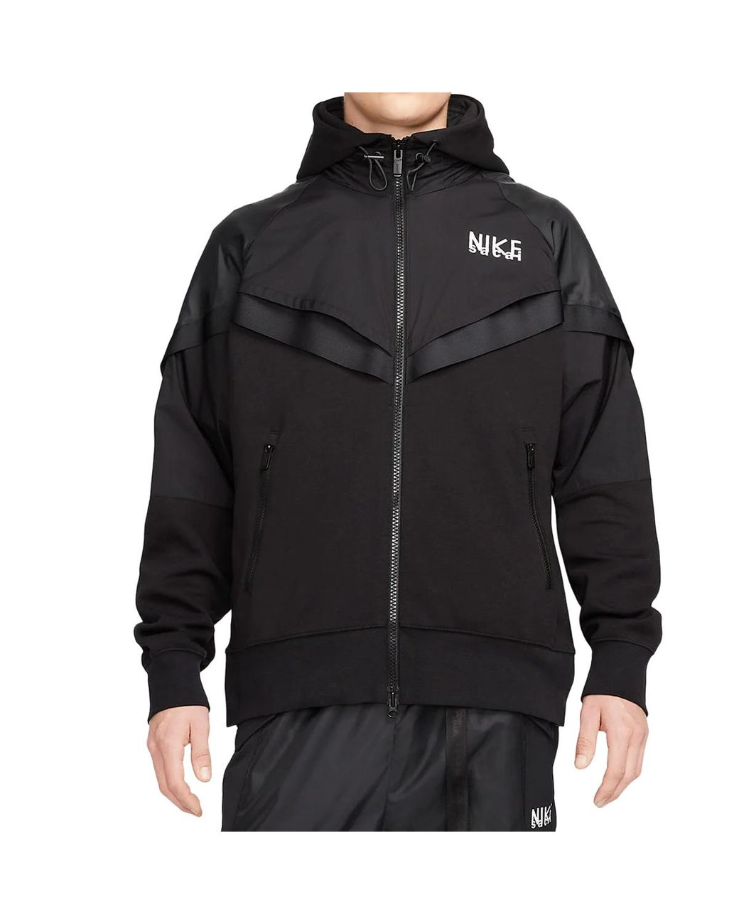Nike Black X Sacai Full-Zip Hoodie Dq9030-010 for men